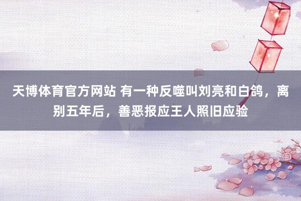 天博体育官方网站 有一种反噬叫刘亮和白鸽，离别五年后，善恶报应王人照旧应验
