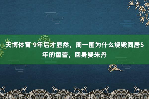 天博体育 9年后才显然，周一围为什么烧毁同居5年的童蕾，回身娶朱丹