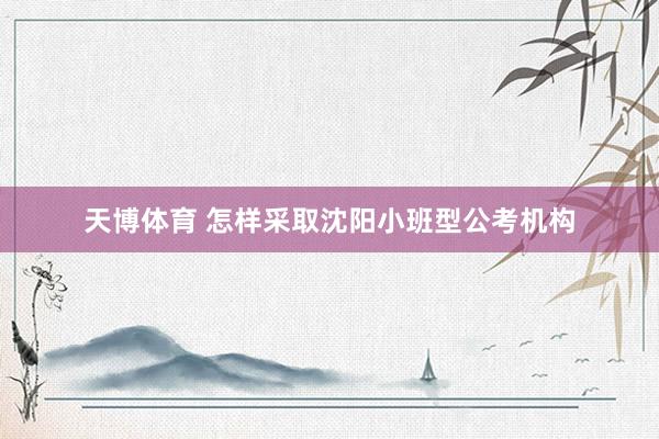 天博体育 怎样采取沈阳小班型公考机构