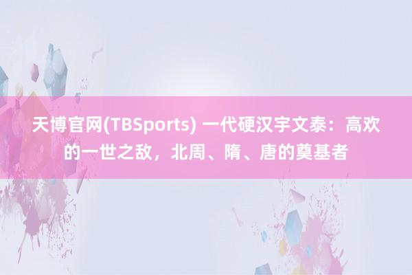 天博官网(TBSports) 一代硬汉宇文泰：高欢的一世之敌，北周、隋、唐的奠基者