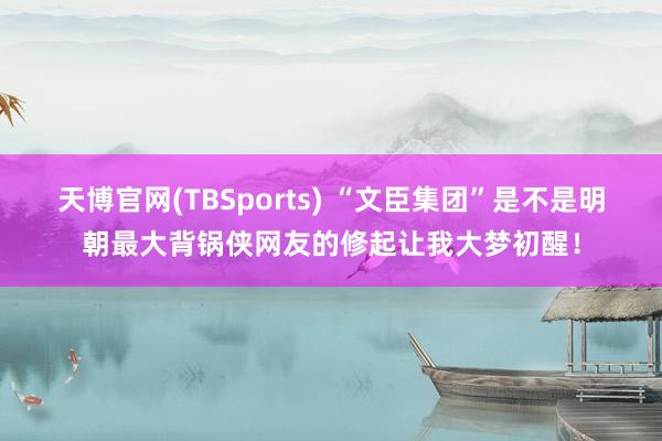 天博官网(TBSports) “文臣集团”是不是明朝最大背锅侠网友的修起让我大梦初醒！