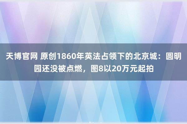 天博官网 原创1860年英法占领下的北京城：圆明园还没被点燃，图8以20万元起拍